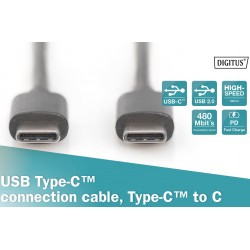 AK-300138-010-S, USB кабел type C M/M 1m, 3A, 480MB