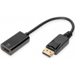 DB-340415-002-S, DisplayPort/HDMI M/F кабел  0,2м Digitus