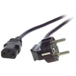 EK504.3V2, Захранващ кабел Schuko 90C - C13 3m, черен, EFB