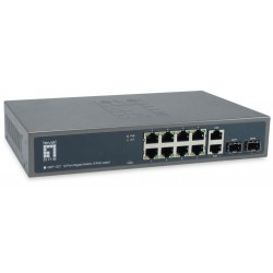 GEP-1221, 12-Port-GBit Switch, 8-PoE output+2xSFP 150W