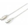 37615, USB 2.0 кабел A-B 1m transp. Equip