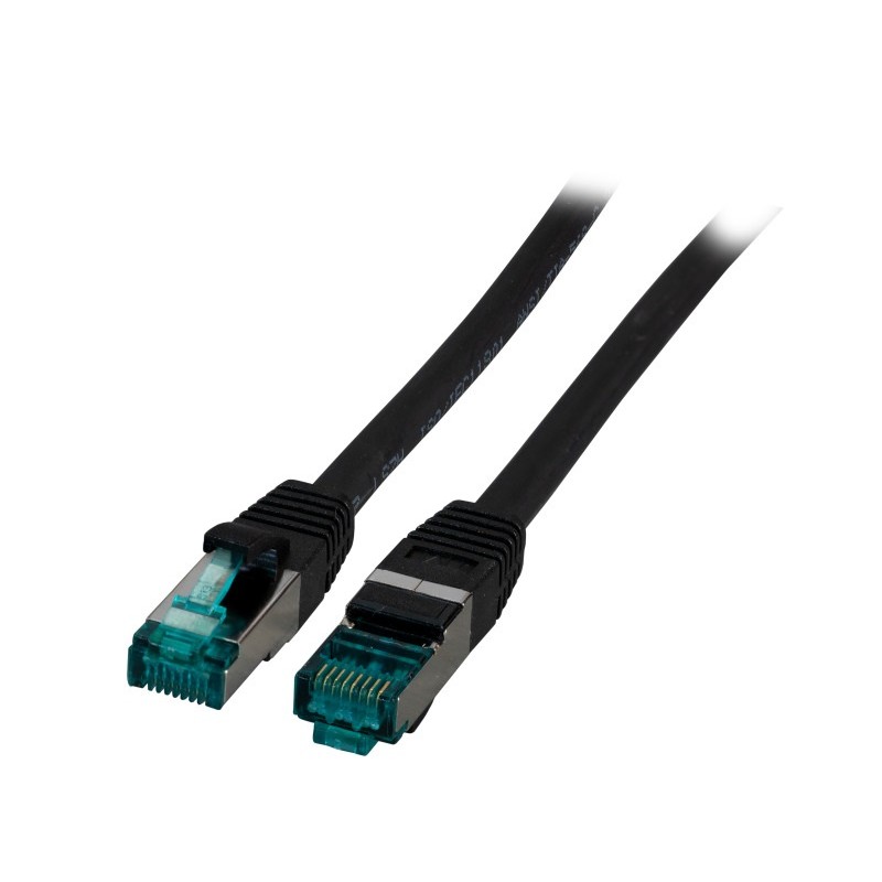 MK6001.0.5B, Пач кабел Cat.6A 0.5m SFTP Черен, EFB