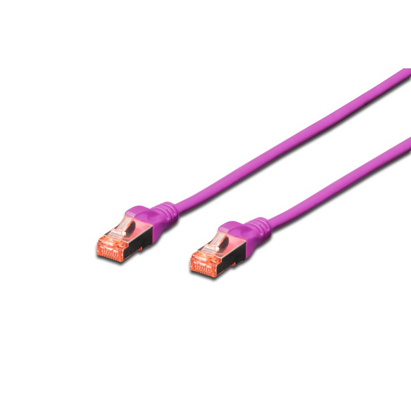 DK-1644-020/VI, Пач кабел Cat.6 2m SFTP виолетов, Assmann