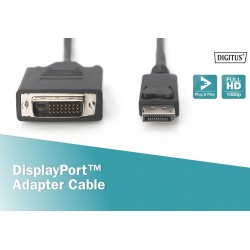 AK-340301-050-S, DisplayPort - DVI (24) кабел М/М 5м