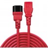 203266, Захранващ кабел C13 - C14 2m червен, LIND