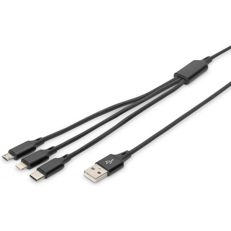 AK-300160-010-S, DIGITUS 3-in-1 Charger Cable, for Apple/Android