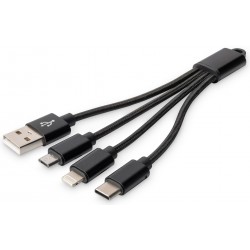 DB-300160-002-S, DIGITUS 3-in-1 Charger Cable, for Apple, Android