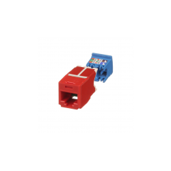 CJ6X88TGRD, Category 6A, RJ45, 10 Gb/s, 8-position, 8-wire universal module, Red