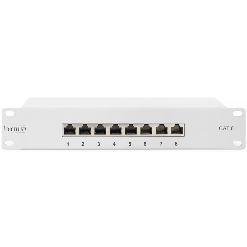 DN-91608S, Пач панел 8 порта FTP Cat.6 10“ сив, Assmann DN-91608S, Пач панел 8 порта FTP Cat.6 10“ сив, Assmann