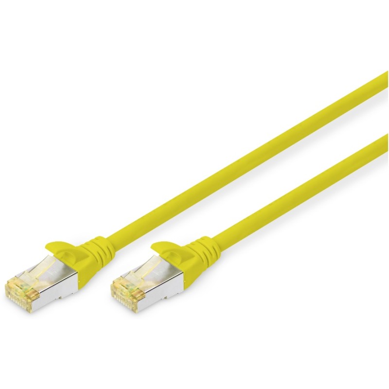 DK-1644-A-005/Y, Пач кабел Cat.6A 0.5m SFTP жълт, Assmann