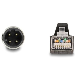 80426, M12 Cable D-coded 4 pin male/RJ45 male PUR 1m