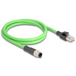 80429, M12 Cable D-coded 4 pin male/RJ45 male PUR 5m