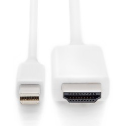 AK-340304-020-W, MiniDisplayPort към HDMI кабел 2м бял Assmann