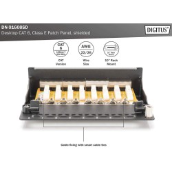 DN-91608SD, Пач панел 8 порта FTP Cat.6 Desktop черен