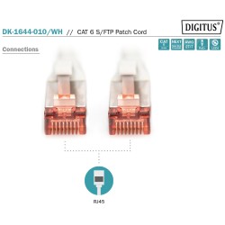 DK-1644-030/WH, Пач кабел Cat.6 3m SFTP бял, Assmann