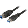 K5247SW.1, USB 3.0 кабел A-B, M/M 1m черен, EFB