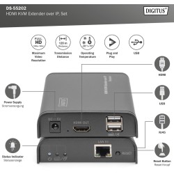 DS-55202, HDMI KVM Extender до 120м По мрежов кабел