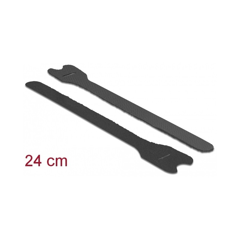 18264, Hook-and-loop cable tie L240xW13 mm black 10 pcs