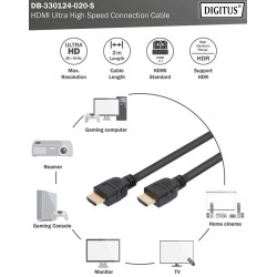 DB-330124-020-S, HDMI кабел 2м 8K 60Hz, Assmann