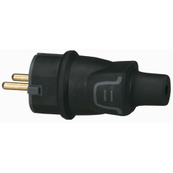 50342, Щепсел черен 2P+T 16A IP44 гумиран Legrand