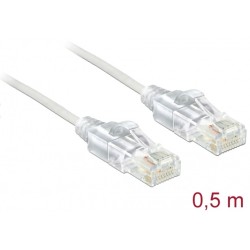 83780, Patch cable cat.6 0.5m UTP бял Delock