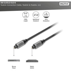 DB-510510-010-S, Toslink кабел M/M 1m