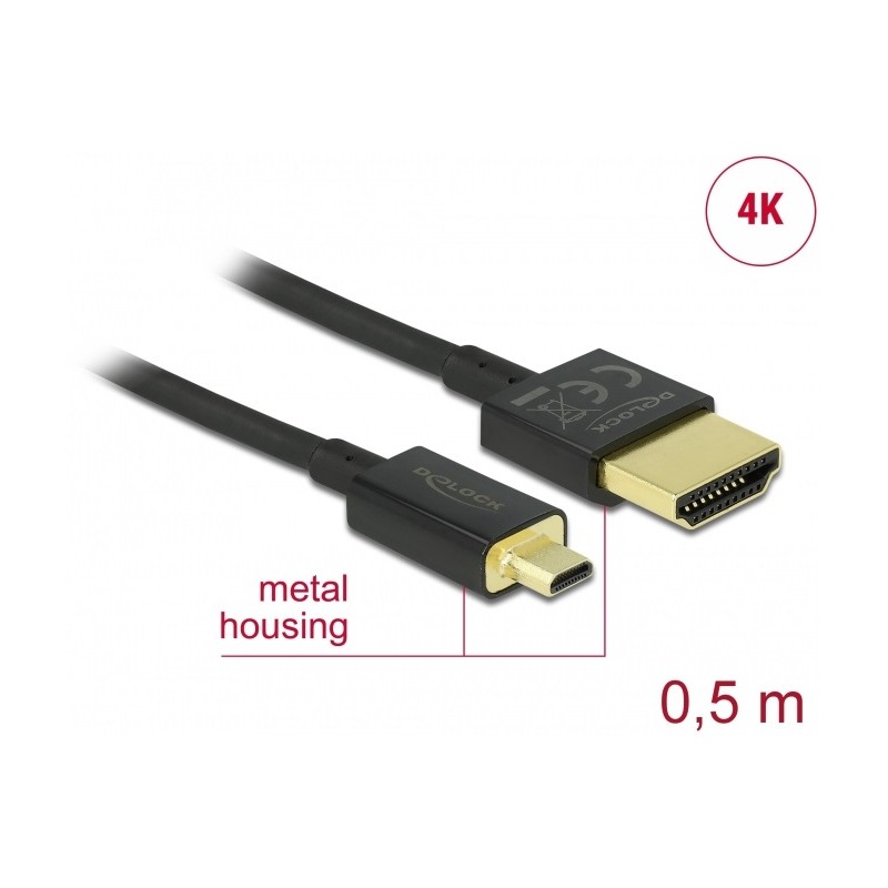 84788, Кабел HDMI - HDMI micro D M/M 0.5m