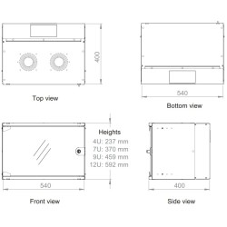 LN-SX09U5440-LG, PANDORA 9U 19“ Wall W-540mm D400mm сив