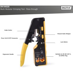 DN-94025, Crimp Tool PASS THROU 8P8C, 6P/6C