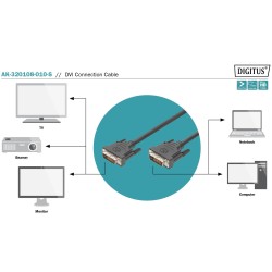 AK-320108-010-S, DVI-D (24+1) кабел M/M 1m Ass