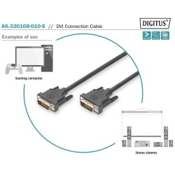 AK-320108-010-S, DVI-D (24+1) кабел M/M 1m Ass