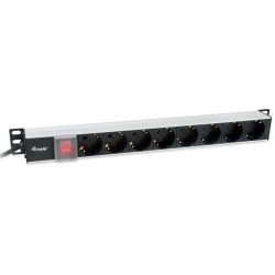 333308, 19“ Разклонител 8x220V с бутон 3м, Equip