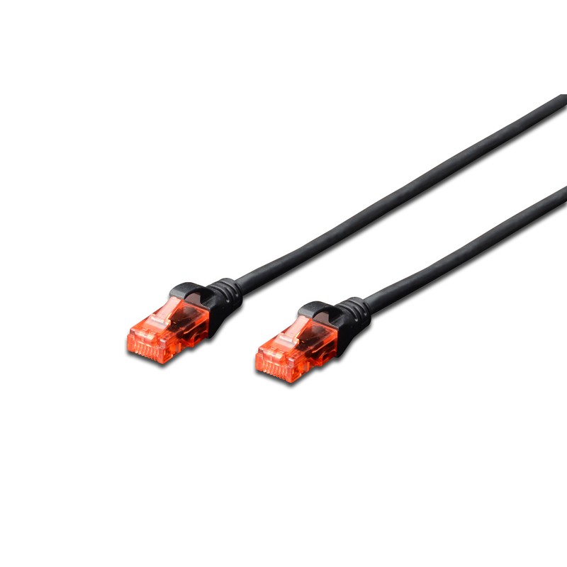 DK-1617-0025/BL, Patch cable Cat.6 0,25m UTP черен, Assmann