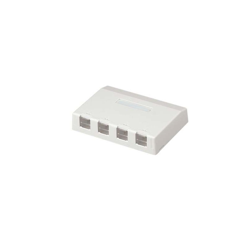 CBXS4AW-AY, Розетка Mini-Com® за повърхностен монтаж за 4 конектора, бяла