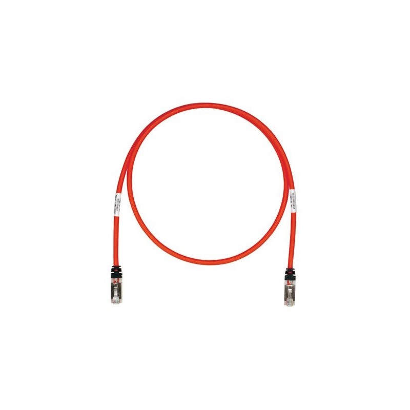 STP6X2MRD, Пач кабел STP Cat.6A 2m червен, Panduit
