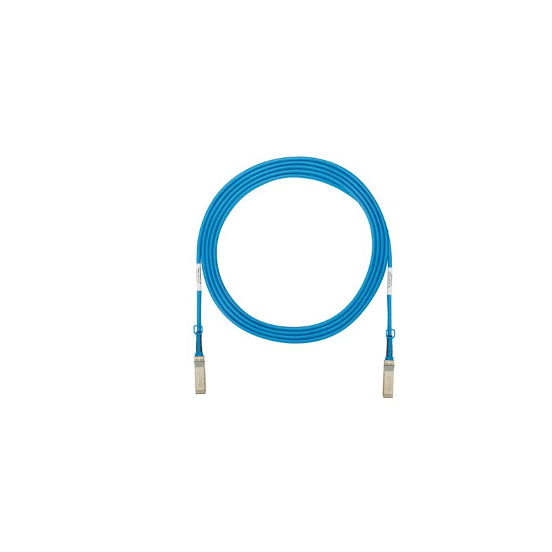 PSF1PXD5MBU, High speed twinaxial cable assembly with SFP+ 10Gbps hot pluggable modular connectors on each end, Blue, 5 meters.