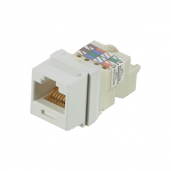 NK6TMWH, Category 6, 8-position, 8-wire Keystone jack module, white.