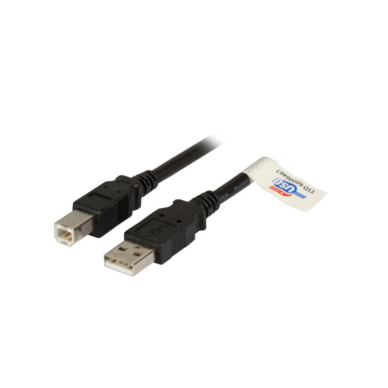 K5256SW.5, USB 2.0 кабел A-B M/M 5m черен Premium, EFB