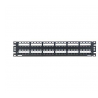 CP48WSBLY, Mini Com 48-port modular all metal shielded patch panel with built-in strain relief bar in black, (2 RU).