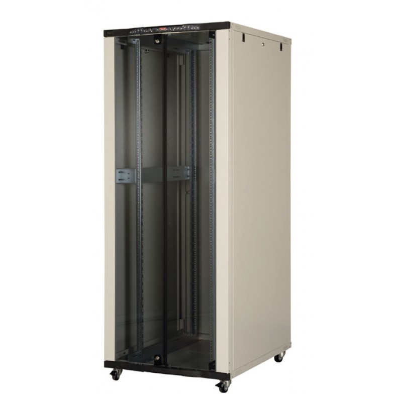 LN-CK42U8010-BL, LANDE_CK, 42U 19“ Server Glass.Doors 800x1000mm, сървърен комуникационен шкаф rack