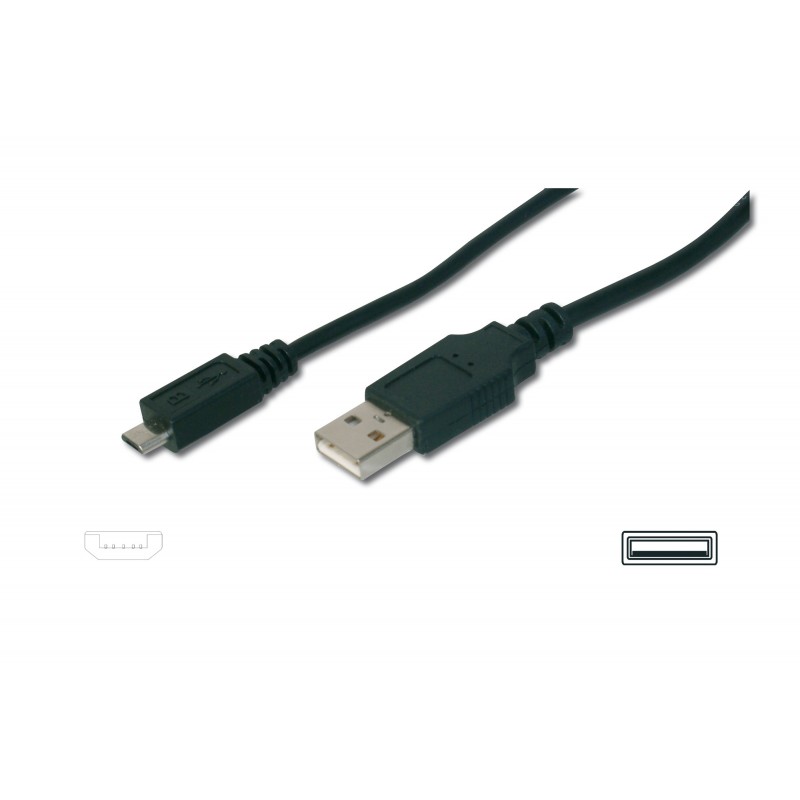 AK-300127-018-S, USB кабел A-micro M/M 1.8m Assmann