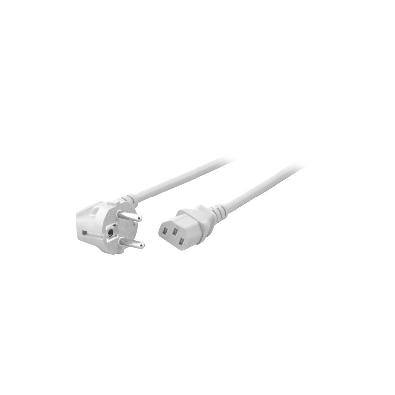 EK588WS.1,8, Захранващ кабел Schuko 90C - C13 1.8m  бял, EFB