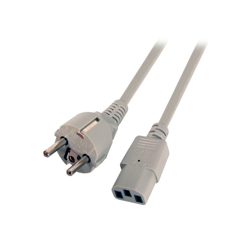 EK508.3, Захранващ кабел Schuko - C13 3m сив EFB