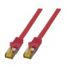 DK-1644-A-0025/R, Пач кабел Cat.6A 0.25m червен, Assmann