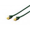 DK-1644-A-010/G, Пач кабел Cat.6A 1m SFTP зелен, Assmann