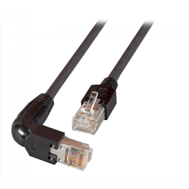 K0993.3, Пач кабел Cat.5e 3m FTP черен 90C, EFB