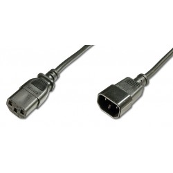 AK-440205-018-S, Захранващ кабел C13 - C14 1.8 m, черен