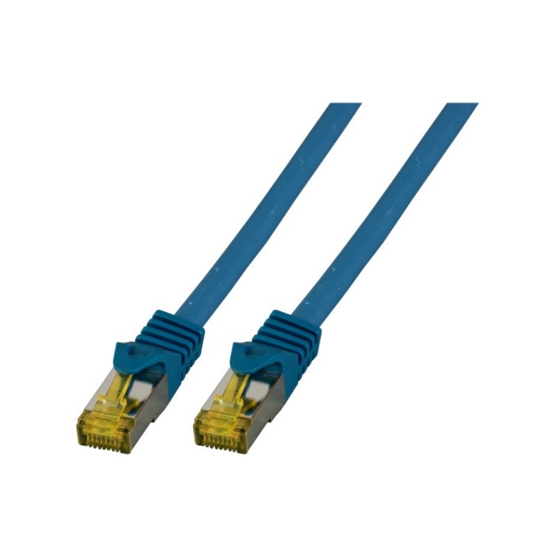 MK7001.0,25BL, Пач кабел Cat.6A 0.25m SFTP син LSZH, EFB