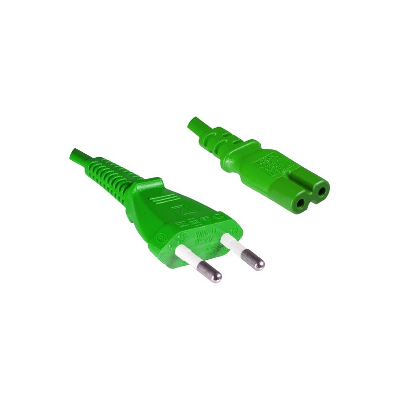 Захранващ кабел Euro - IEC C7 1.8m зелен EOL