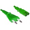 Захранващ кабел Euro - IEC C7 1.8m зелен EOL